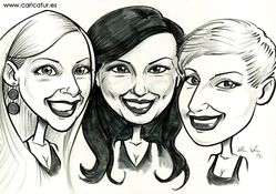 caricatures-ireland-three-young-women-caricature