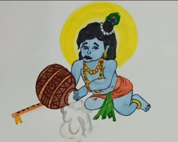 Little Krishna drawing..... /Qp0s - Art Craft and  Photography - SHEROES | SHEROES