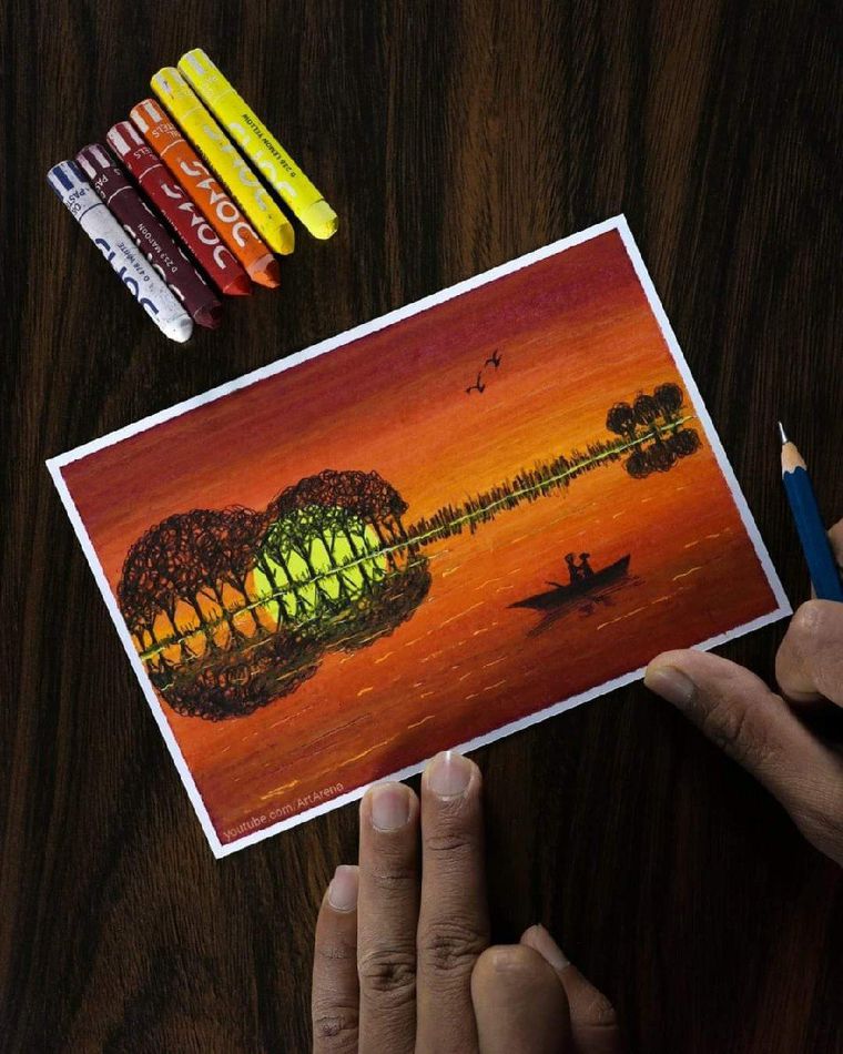 pic Beautiful Landscape Beautiful Oil Pastel Scenery Drawing art beautiful landscape drawing with