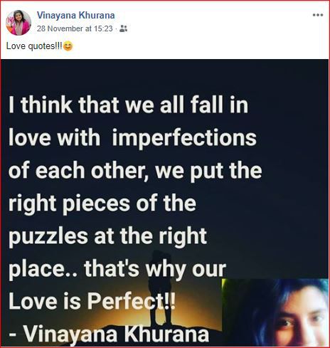 vinayana's fb post about love