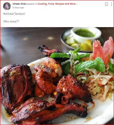 afreen's chicken tandoori post on sheroes