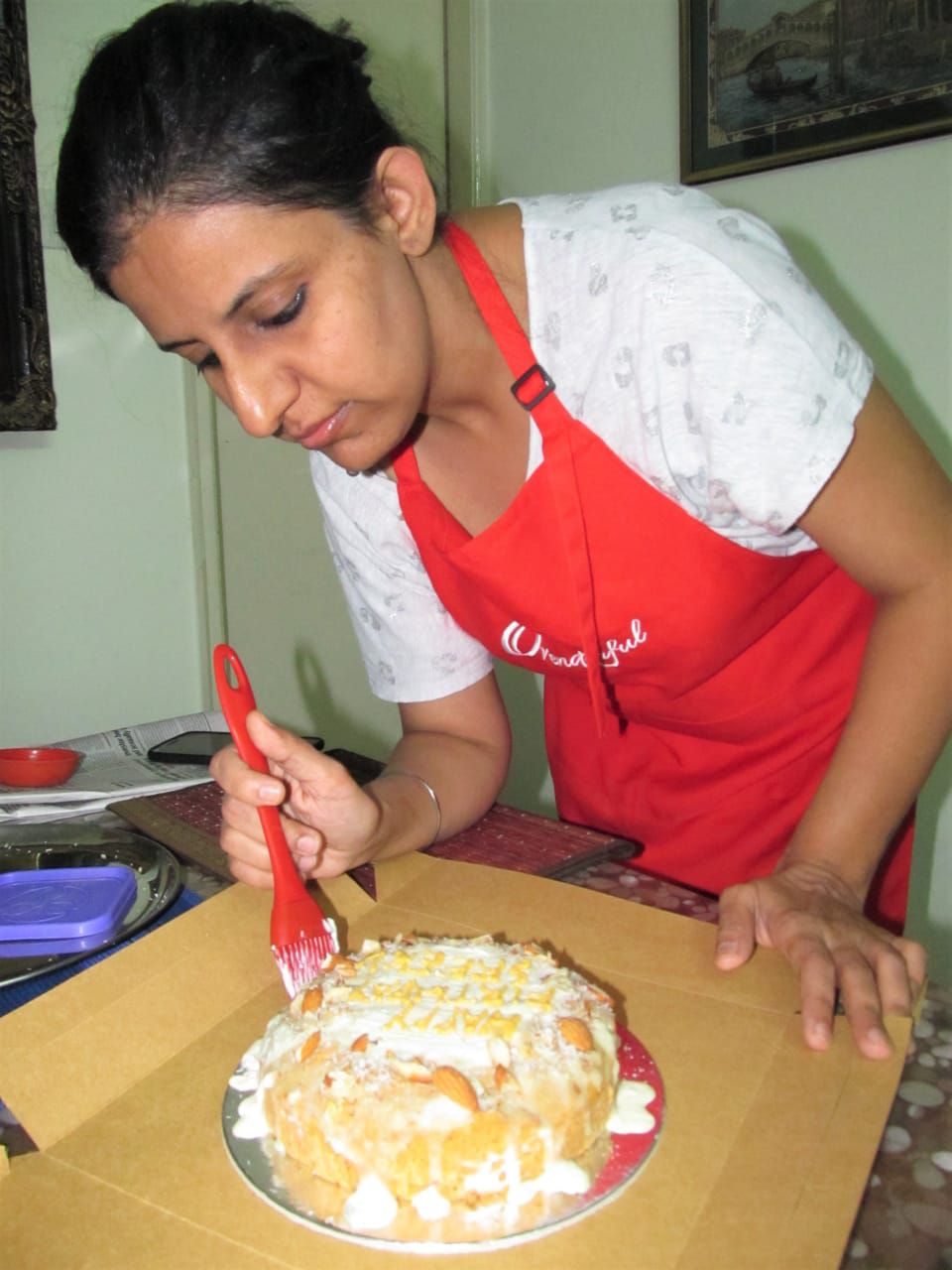 Simran Lays Icing on her Cake