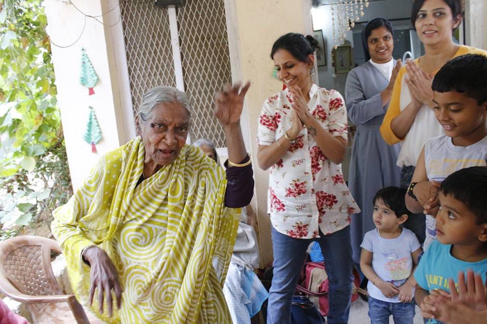 simran at an oldage home