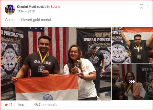 Dharini's post on sheroes after winning gold medal