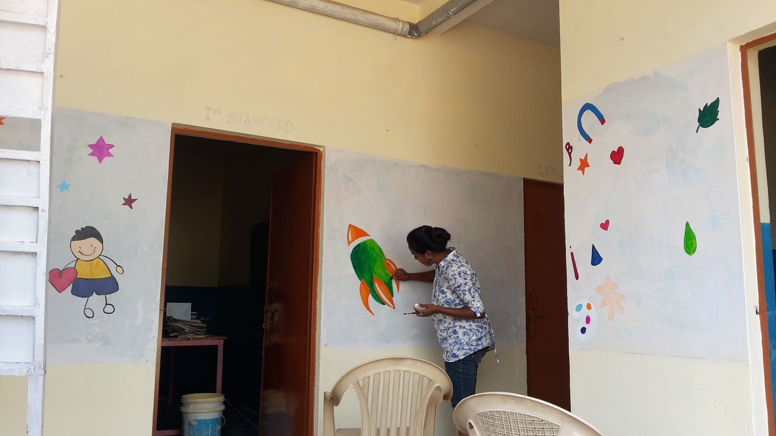 kavya painting school wall