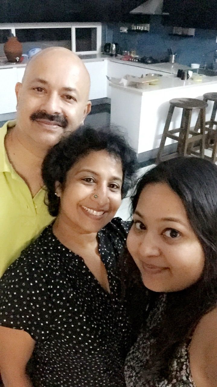 ganga with daughter and husband