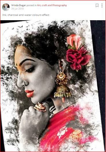 vrinda posts a woman painted