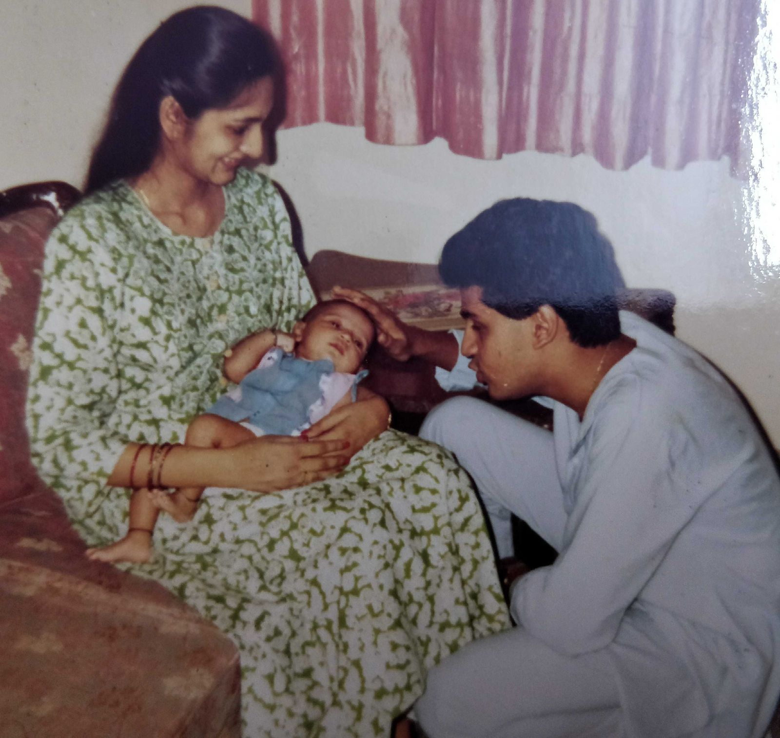 vrinda as a baby with her parents