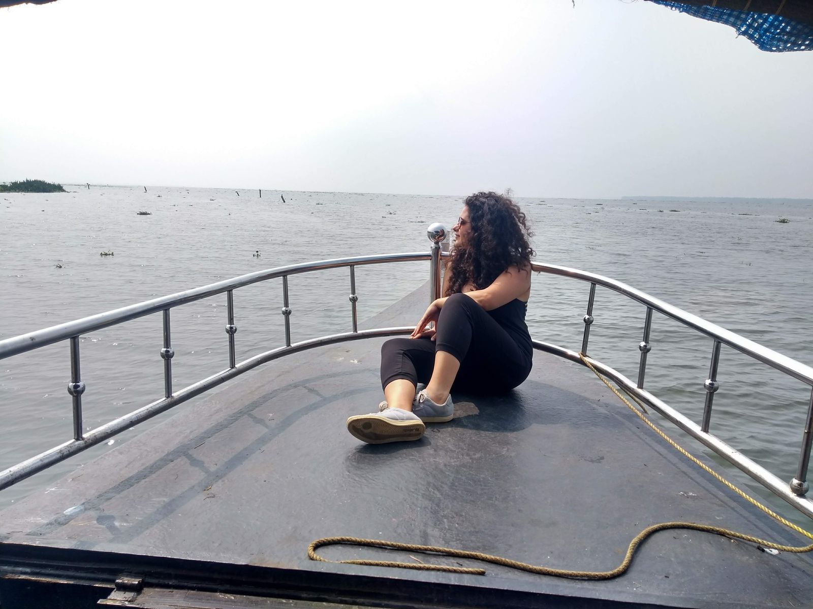 akriti at a boat deck