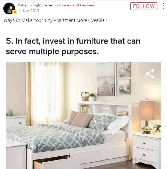 invest in furniture that can serve multiple purpose