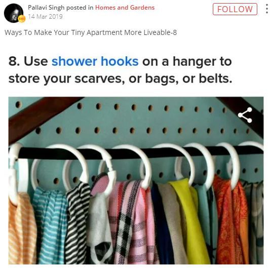 use shower hooks to hang clothes