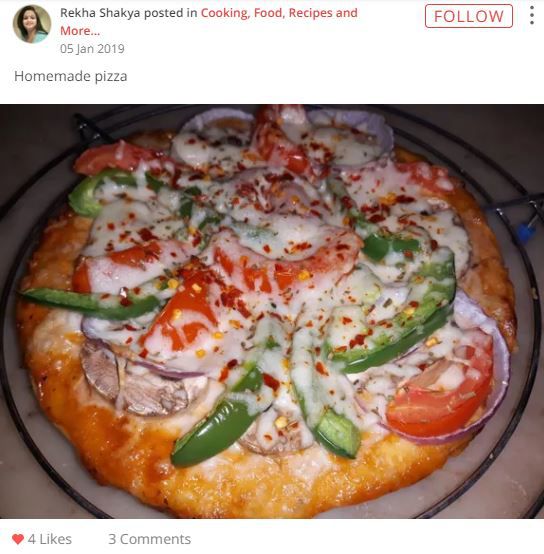 rekha homemade pizza
