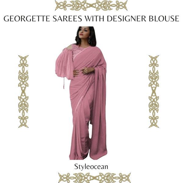 Georgette Sarees With Designer Blouse 