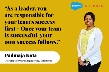 Padmaja Kota Salesforce, Mentoring For Women, Woman Leader, Women In Leadership, Women In Technology