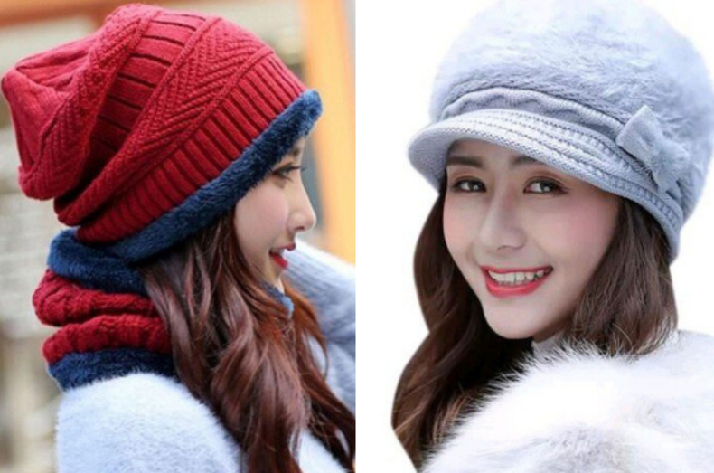 Winter Caps For Girls In Hindi, Thandi Ki Topi, Ladies Topi, Winter Caps For Women In Hindi, Women Winter Crochet Knit Ski Cap